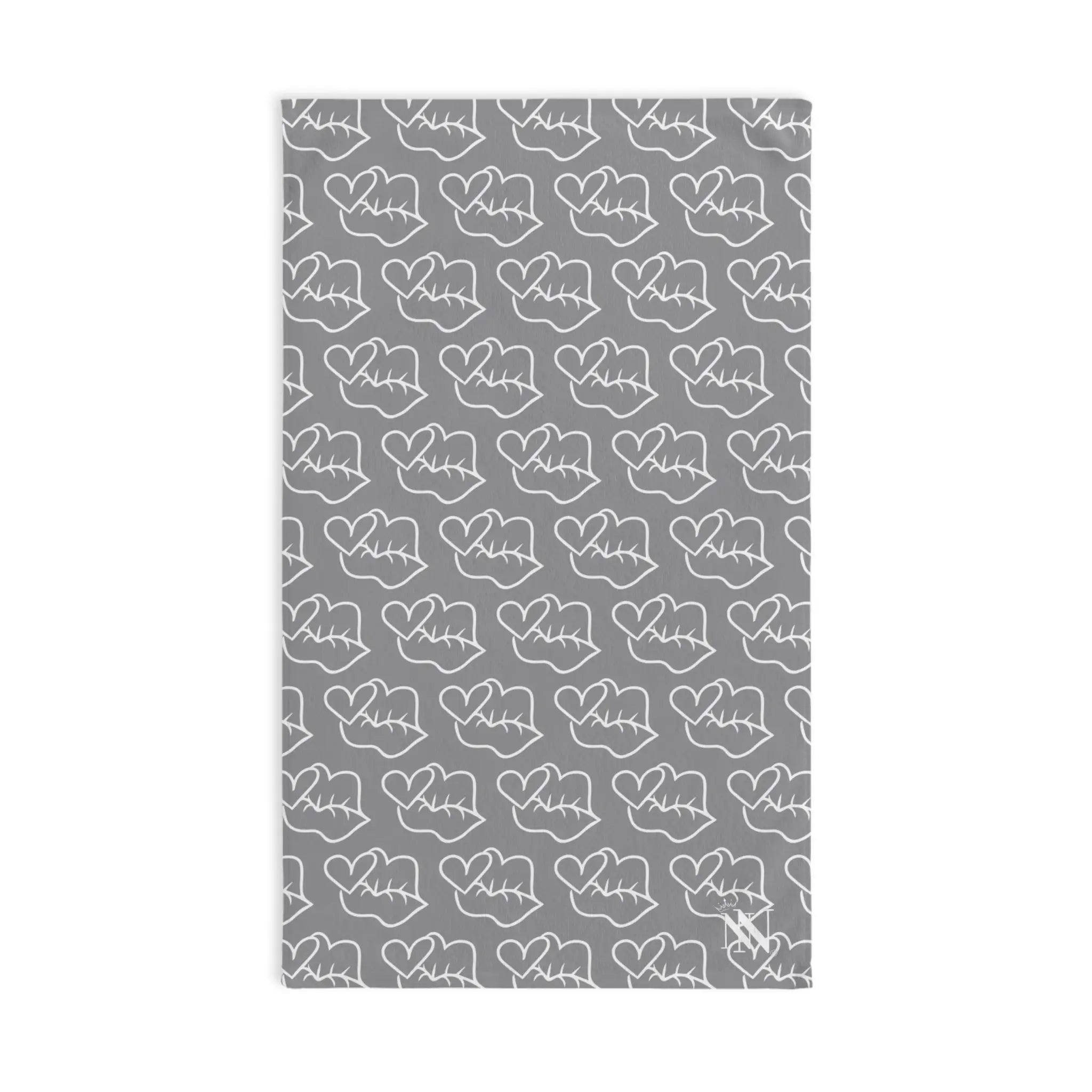 Smoochie Kiss Lips Grey | Mix & Match Original Fun-Flirty Lovers’ Towels