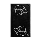 Smoochie Lips Shareable Black | Mix & Match Original Fun-Flirty Lovers’ Towels
