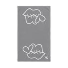 Smoochie Lips Shareable Grey | Mix & Match Original Fun-Flirty Lovers’ Towels