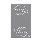 Smoochie Lips Shareable Grey | Mix & Match Original Fun-Flirty Lovers’ Towels