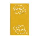 Smoochie Lips Shareable Yellow | Mix & Match Original Fun-Flirty Lovers’ Towels
