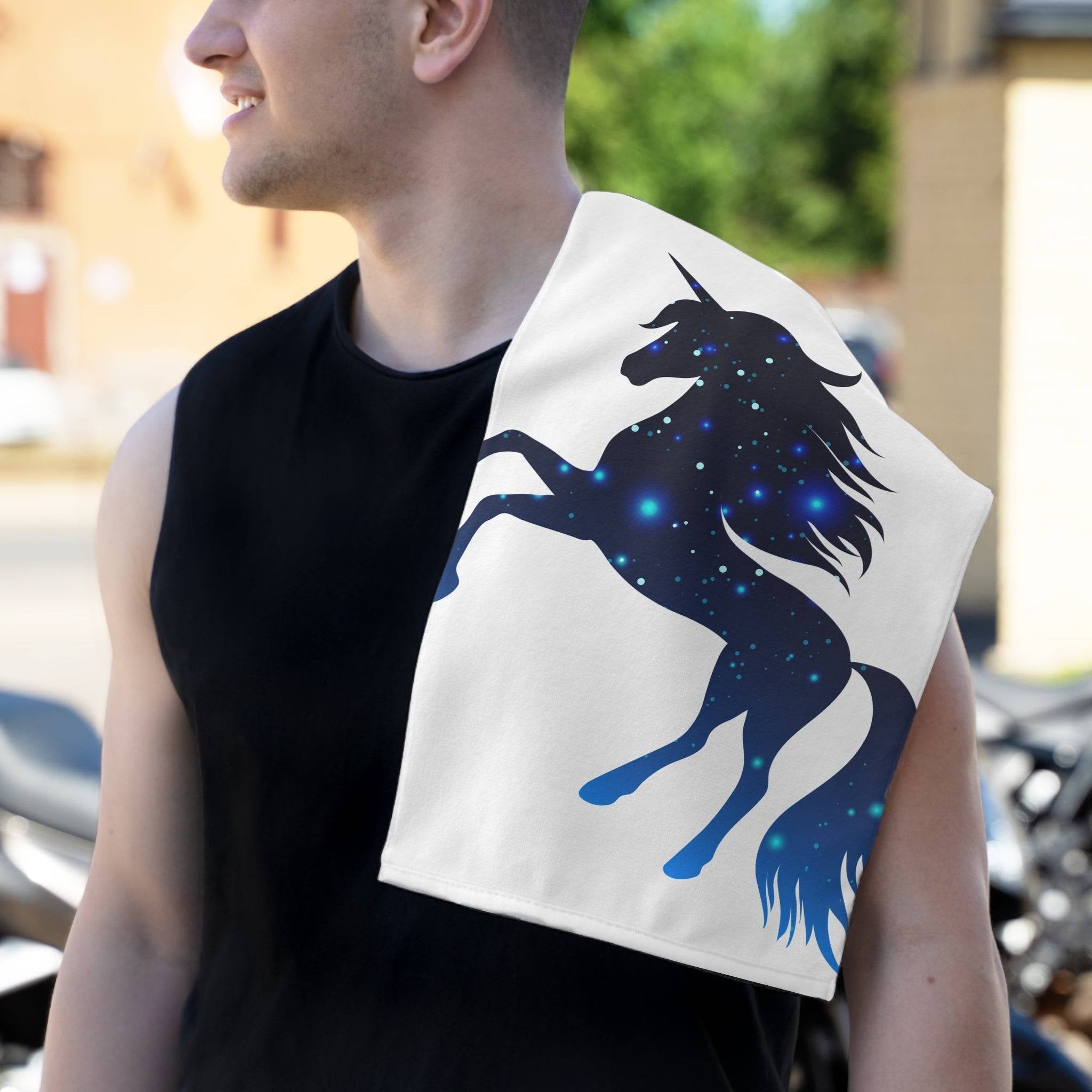 Starry Sky Unicorn White | Mix & Match Soft Fun-Flirty Lovers’ Towels