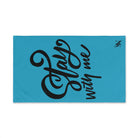 Stay With Me Turquoise | Mix & Match Original Fun-Flirty Lovers’ Towels