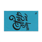 Stay With Me Turquoise | Mix & Match Original Fun-Flirty Lovers’ Towels