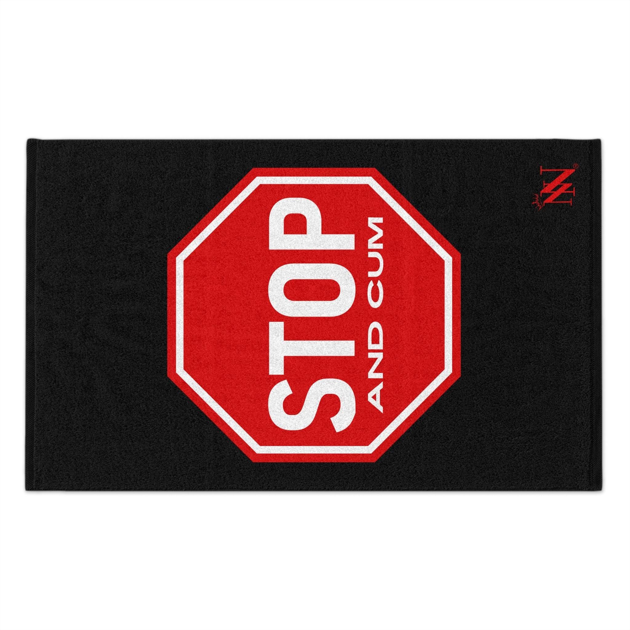 Stop and Cum Black Mix & Match Soft Sex Towels | Flirty Lovers’ Gifts