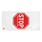 Stop And Cum Sign Fun XL Cum Towel | Big Bold & Sexy Stylish