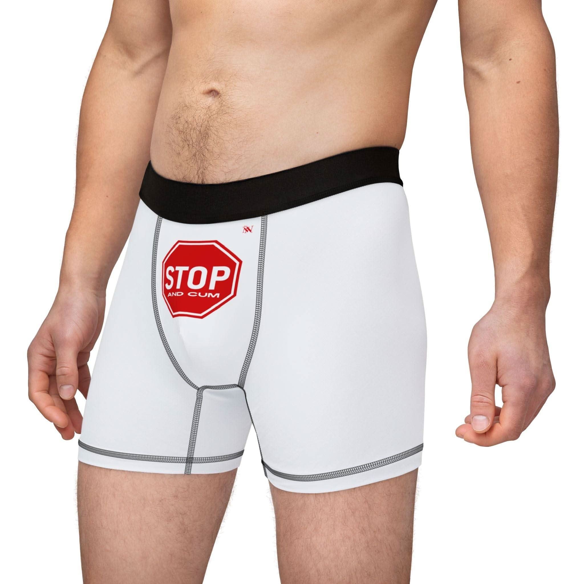Stop And Cum Sign | Mix & Match Fun-Flirty Lovers’ Boxer Briefs