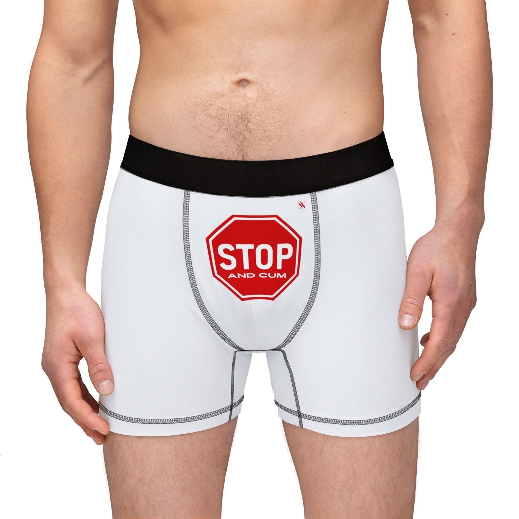 Stop And Cum Sign | Mix & Match Fun-Flirty Lovers’ Boxer Briefs