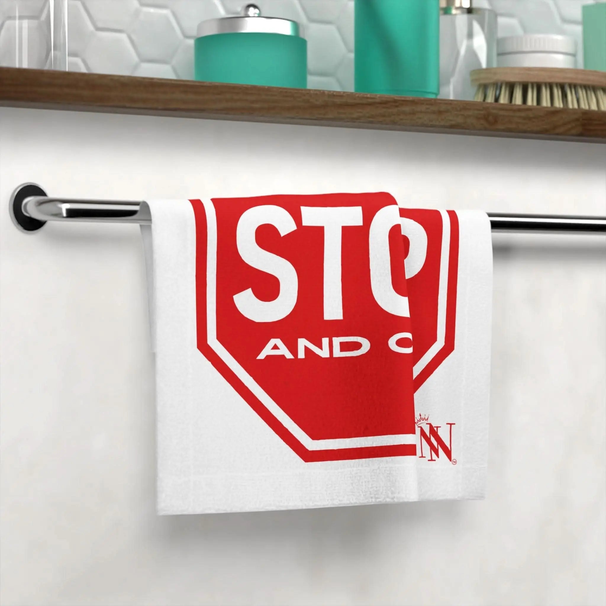Stop And Cum Sign | Mix & Match Lils’ Fun-Flirty Lovers’ Towels