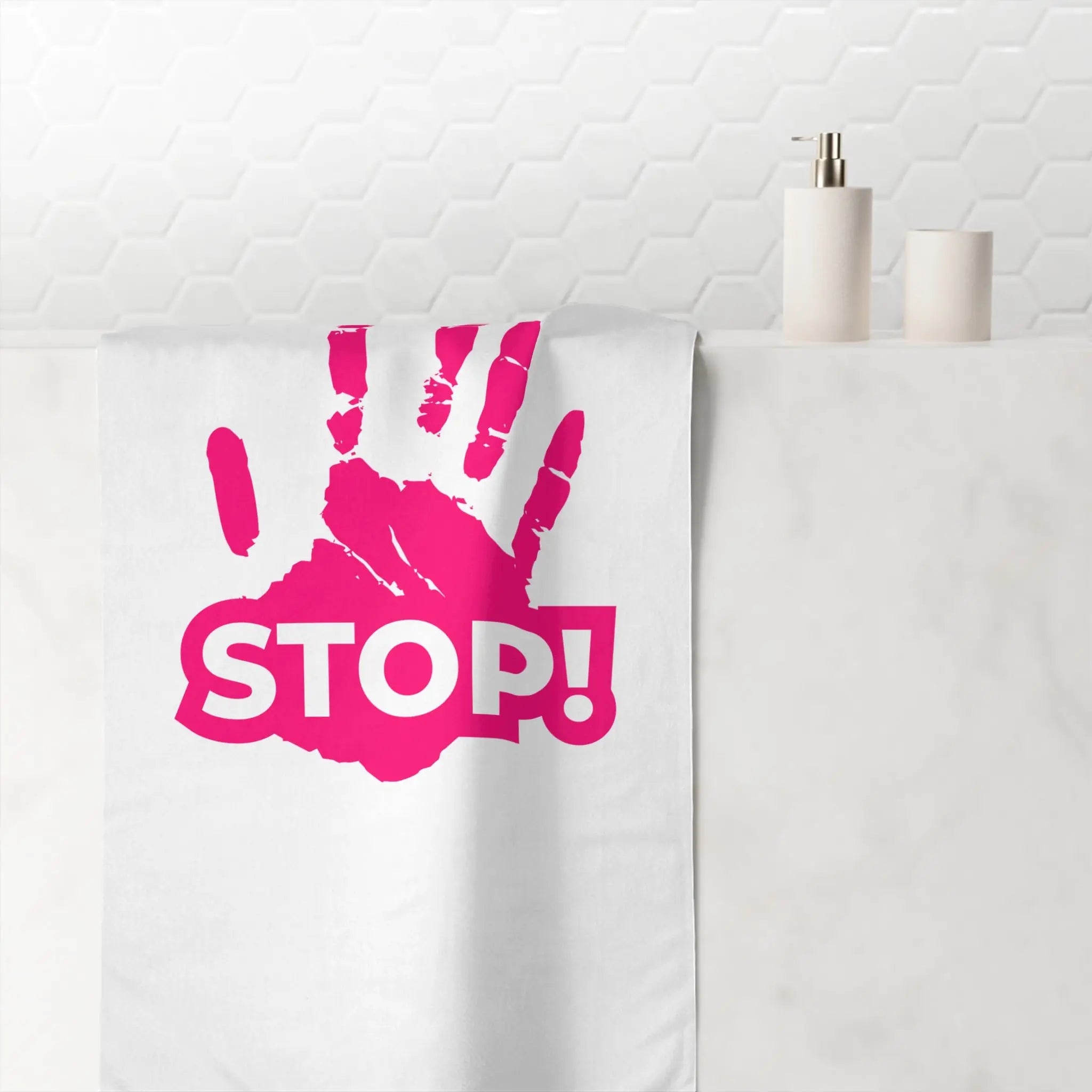 Stop! Handprint | Mix & Match Naughty XL Fun-Flirty Lovers’ Towels