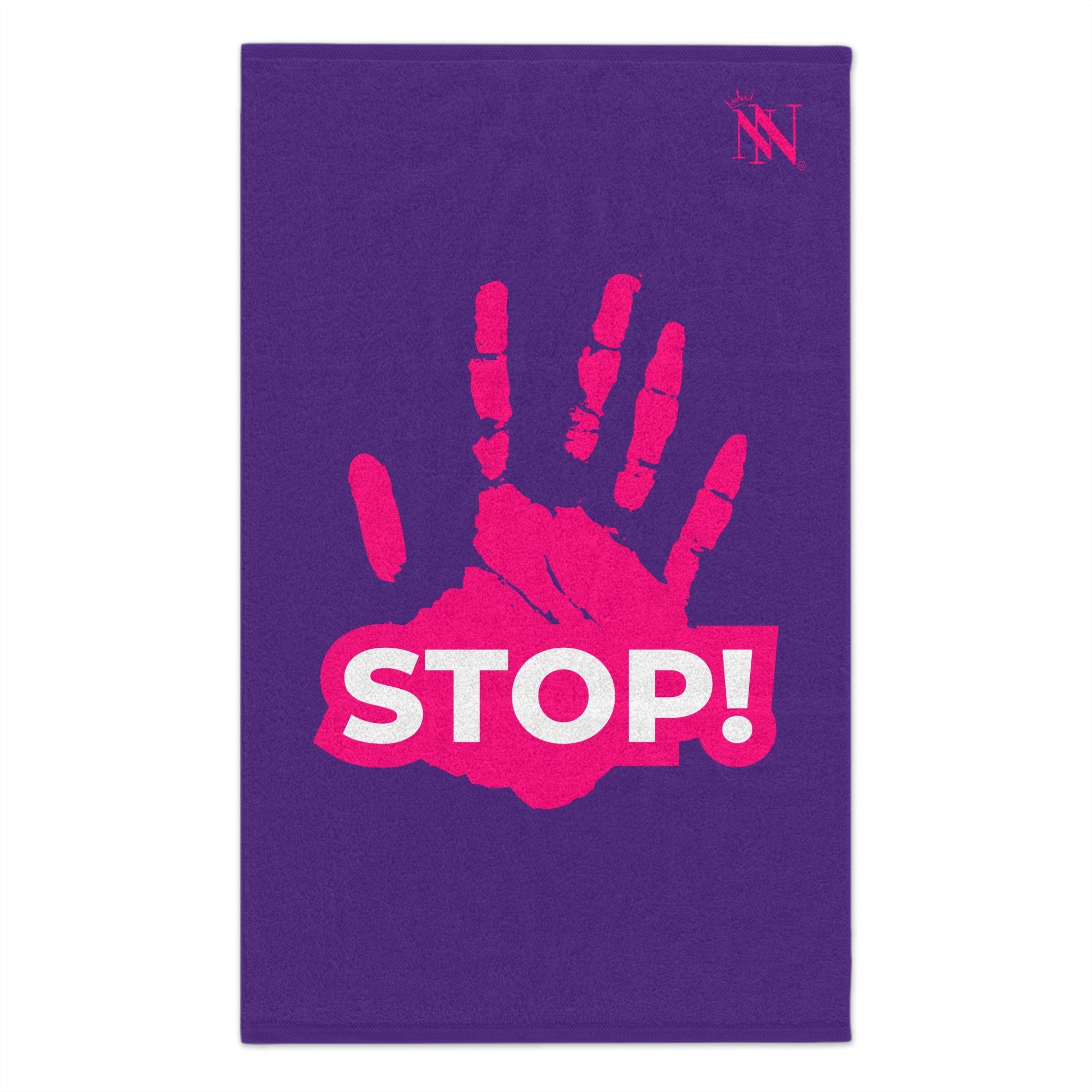 Stop! Handprint Purple | Mix & Match Soft Fun-Flirty Lovers’ Towels