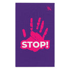 Stop! Handprint Purple | Mix & Match Soft Fun-Flirty Lovers’ Towels