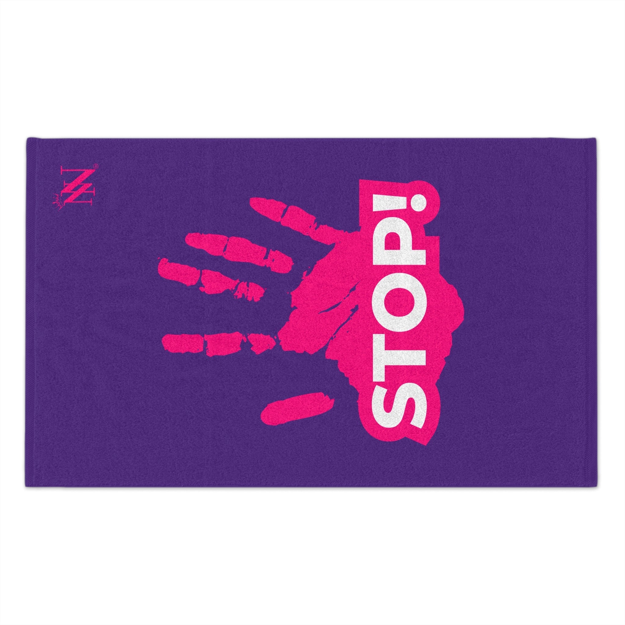 Stop! Handprint Purple | Mix & Match Soft Fun-Flirty Lovers’ Towels