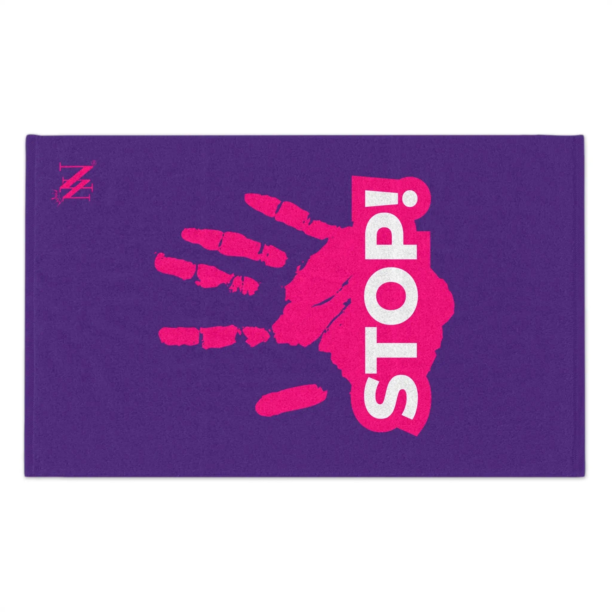 Stop! Handprint Purple | Mix & Match Soft Fun-Flirty Lovers’ Towels