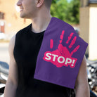 Stop! Handprint Purple | Mix & Match Soft Fun-Flirty Lovers’ Towels
