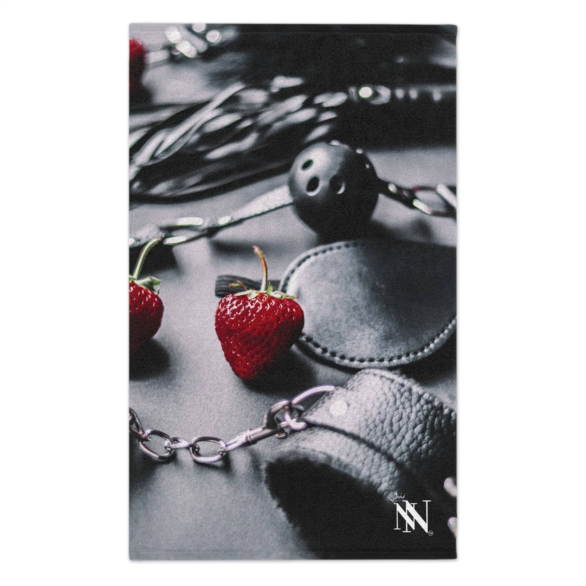 Strawberries & Leather Bondage | Mix & Match Soft Fun-Flirty Lovers’ Towels