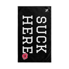 Suck Here Lips Kiss Black | Mix & Match Original Fun-Flirty Lovers’ Towel