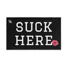 Suck Here Lips Kiss Black | Mix & Match Original Fun-Flirty Lovers’ Towel