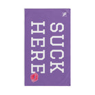 Suck Here Lips Kiss Lavendar | Mix & Match Original Fun-Flirty Lovers’ Towel