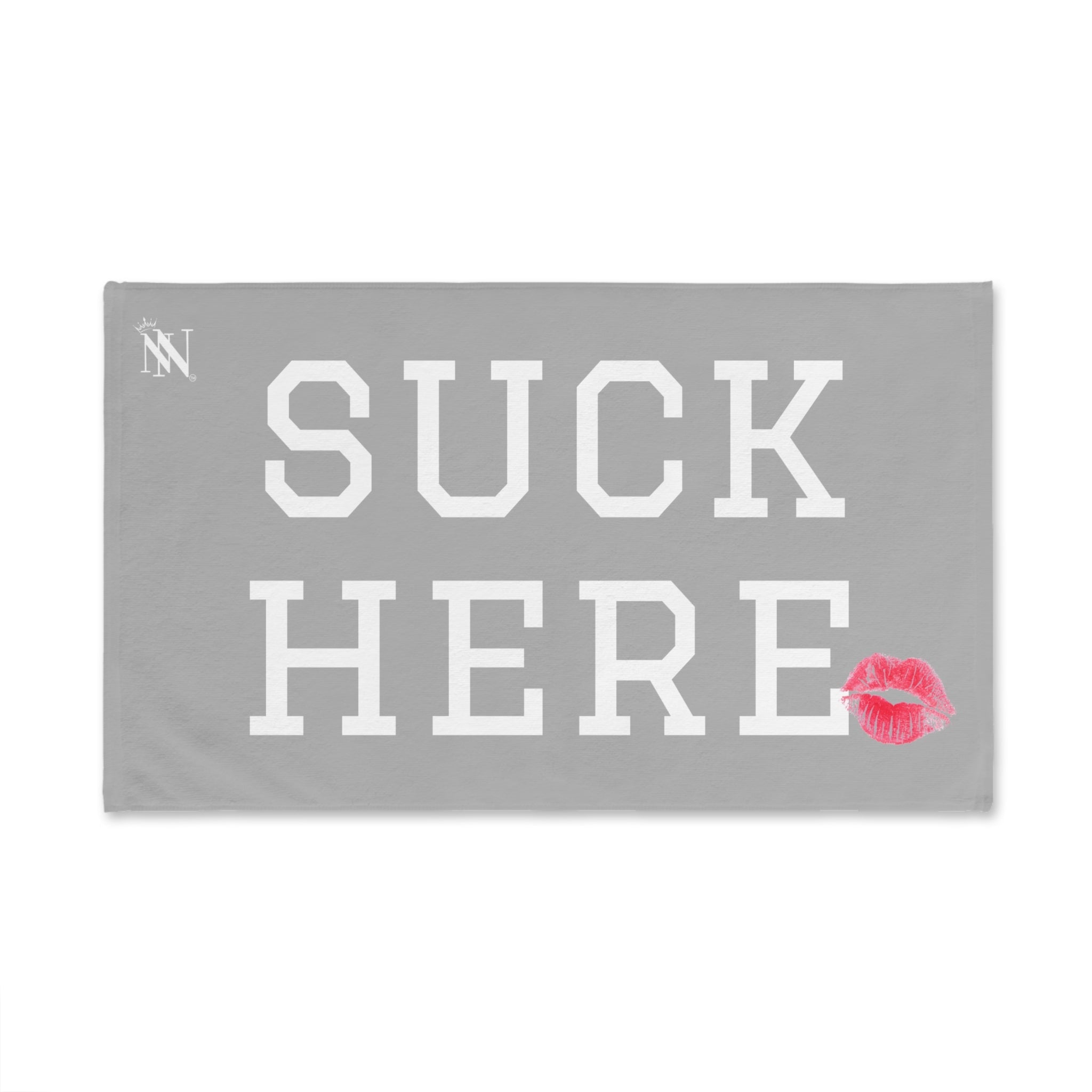 Suck Here Lips Kiss Light Grey | Mix & Match Original Fun-Flirty Lovers’ Towel