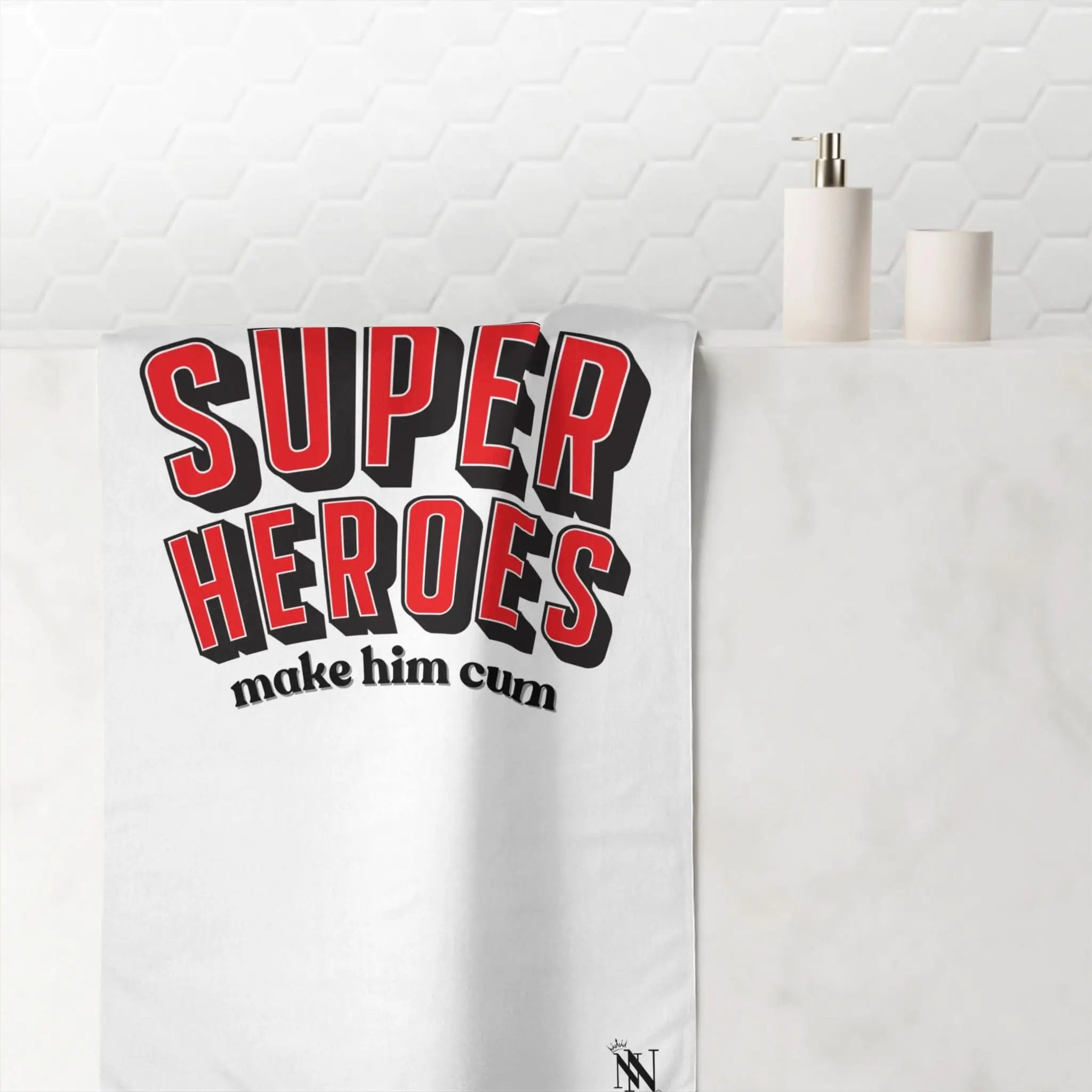 Superheroes Make Him Cum | Mix & Match Naughty XL Fun-Flirty Lovers’ Towels