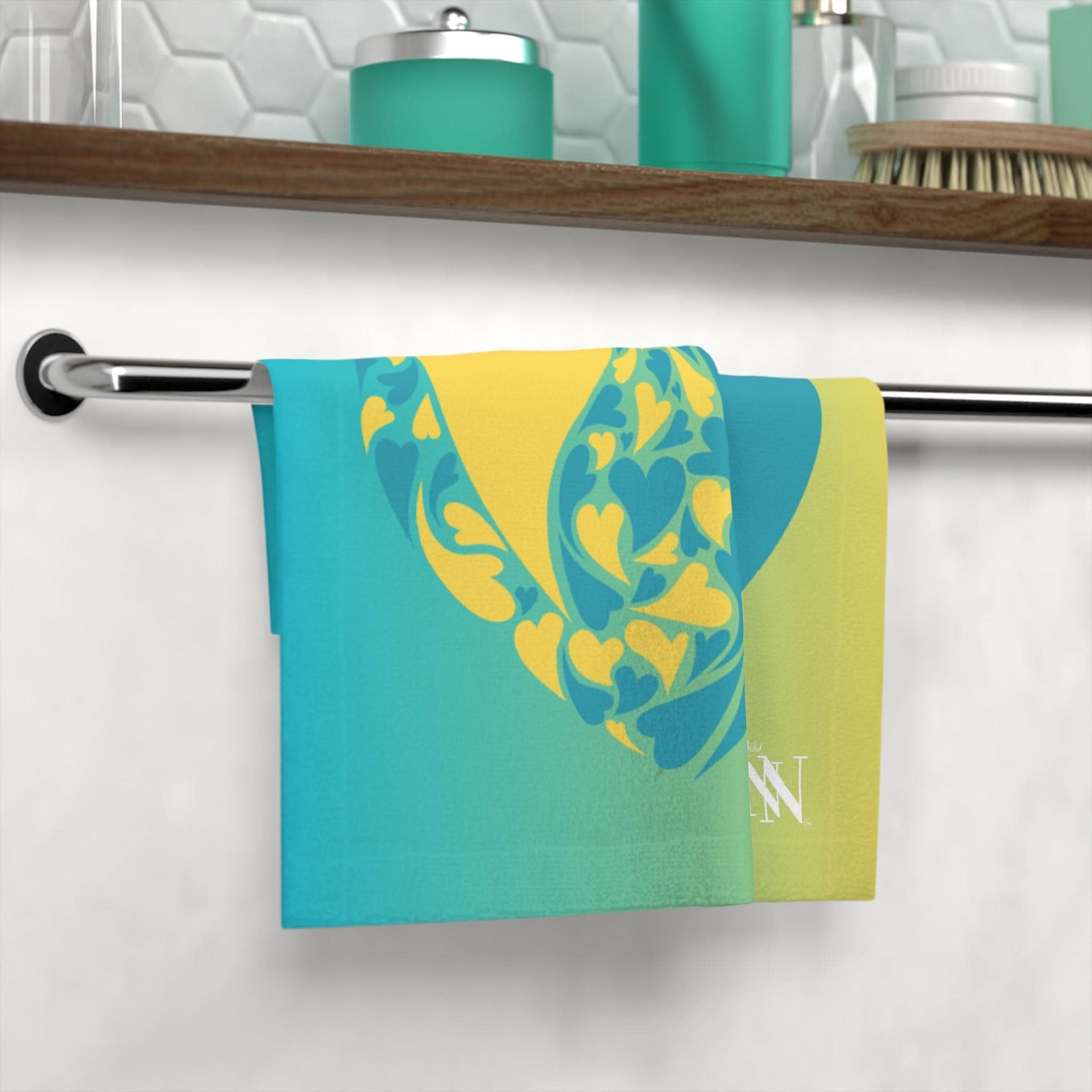 Teal Ombre Heart | Mix & Match Lils’ Fun-Flirty Lovers’ Towels