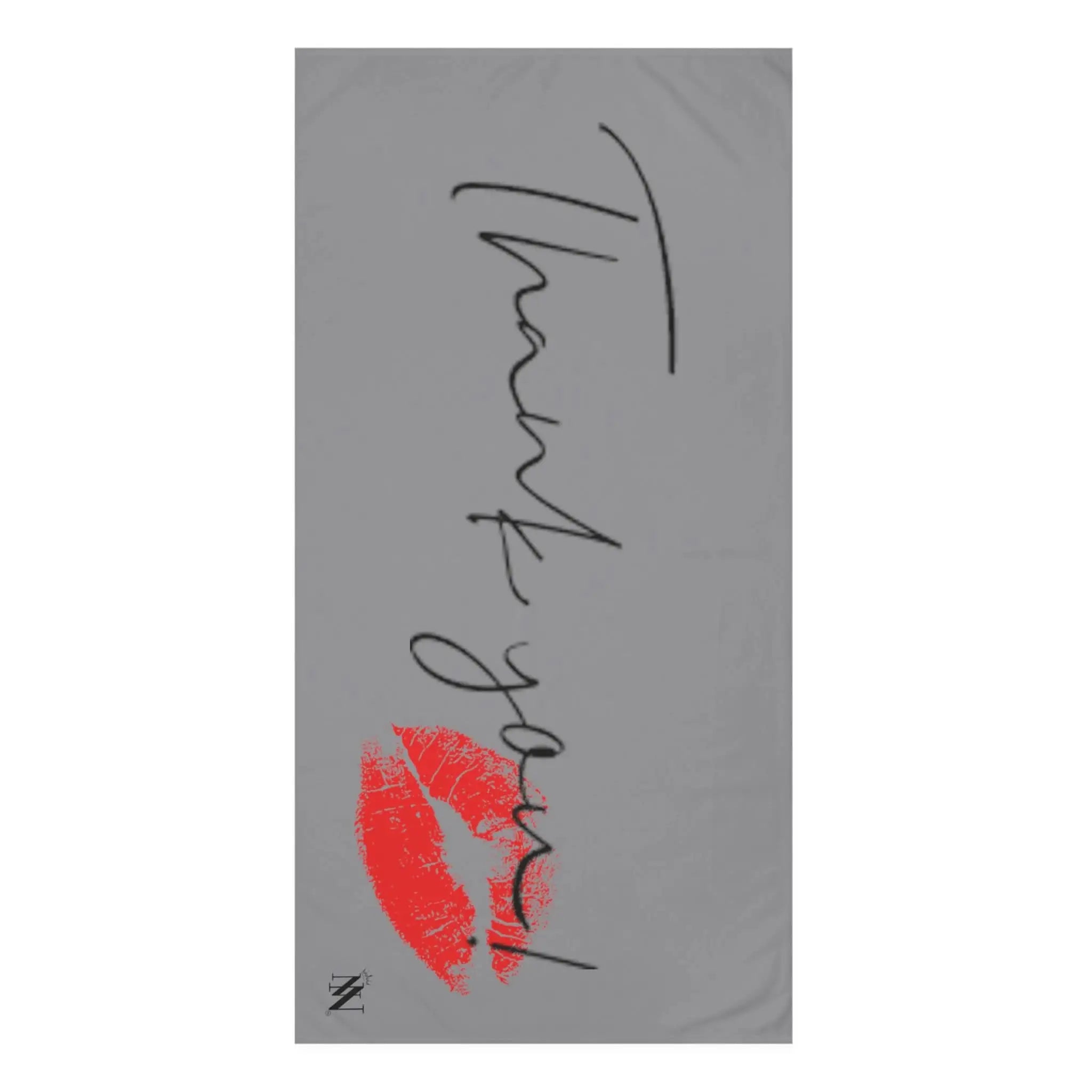 Thank You Kiss Grey | Mix & Match XL Fun-Flirty Lovers’ Towels