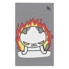 This Kitty Is On Fire Grey | Mix & Match Soft Fun-Flirty Lovers’ Towels