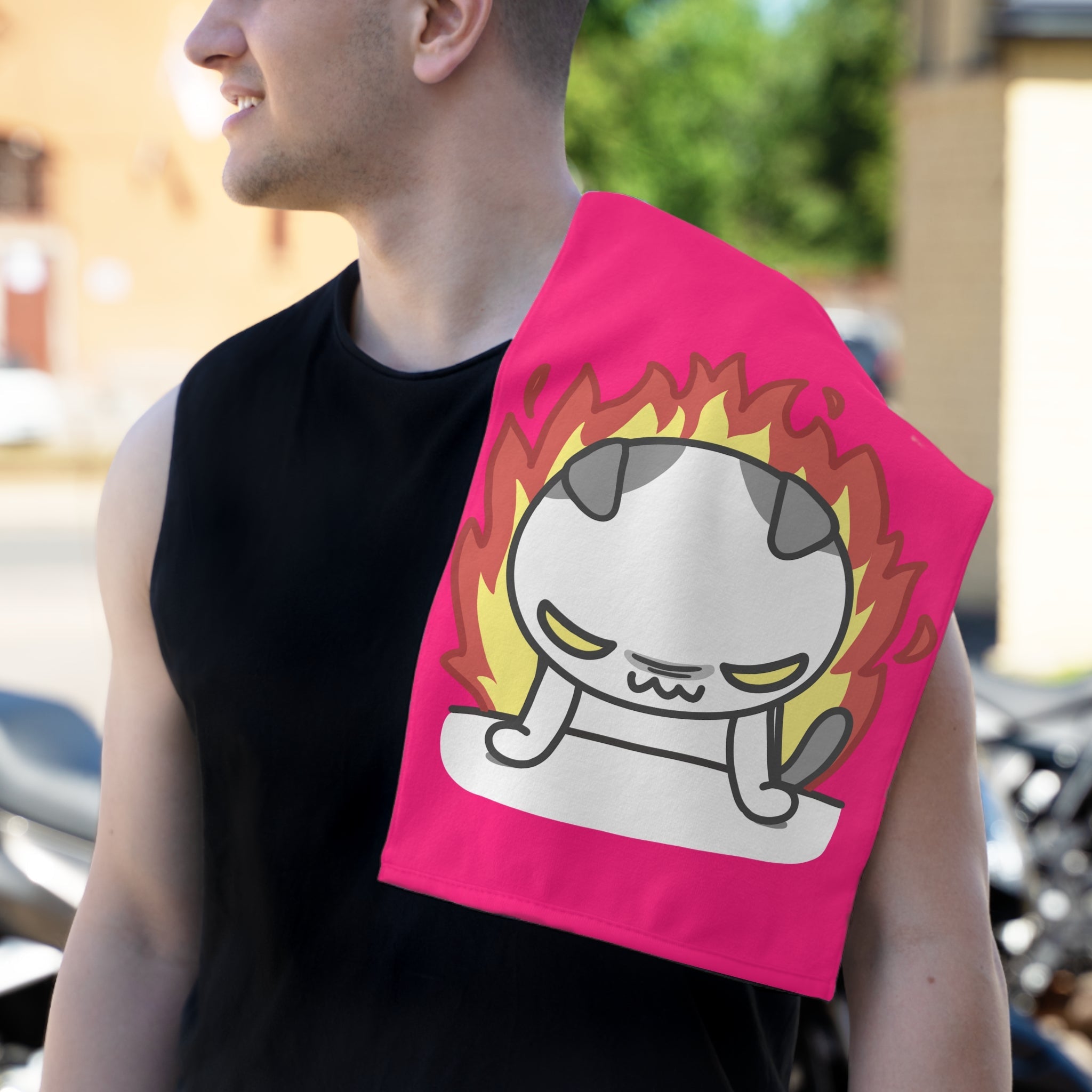 This Kitty Is On Fire Pink | Mix & Match Soft Fun-Flirty Lovers’ Towels