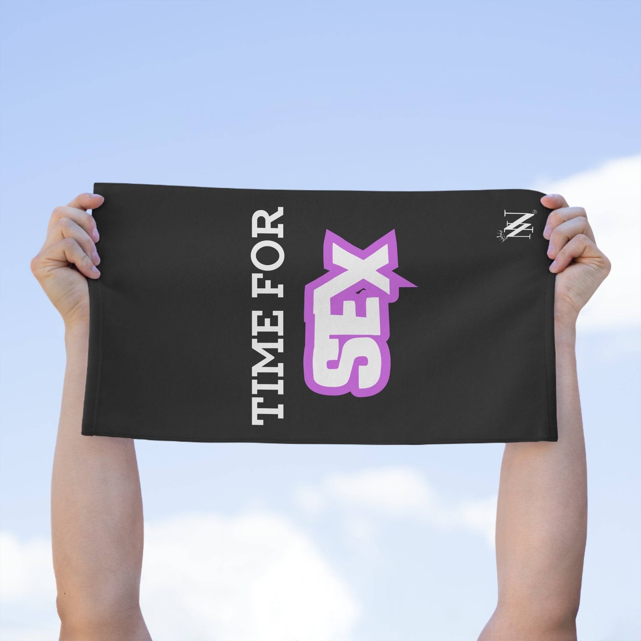 Time for Sex Black Mix & Match Soft Sex Towels | Flirty Lovers’ Gifts