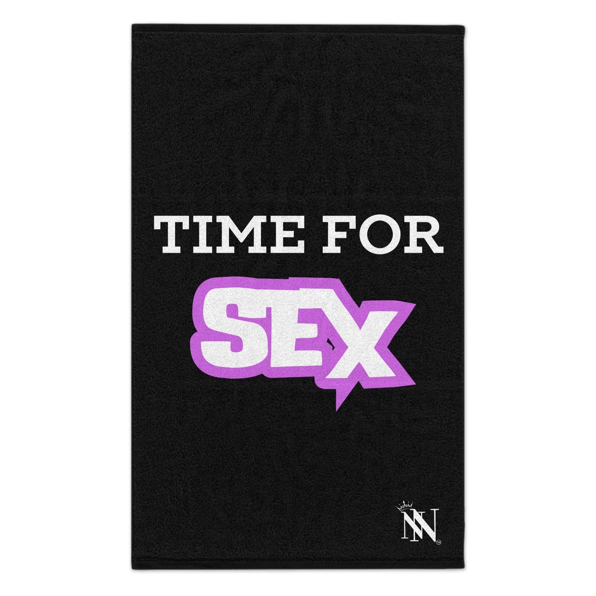 Time for Sex Black Mix & Match Soft Sex Towels | Flirty Lovers’ Gifts