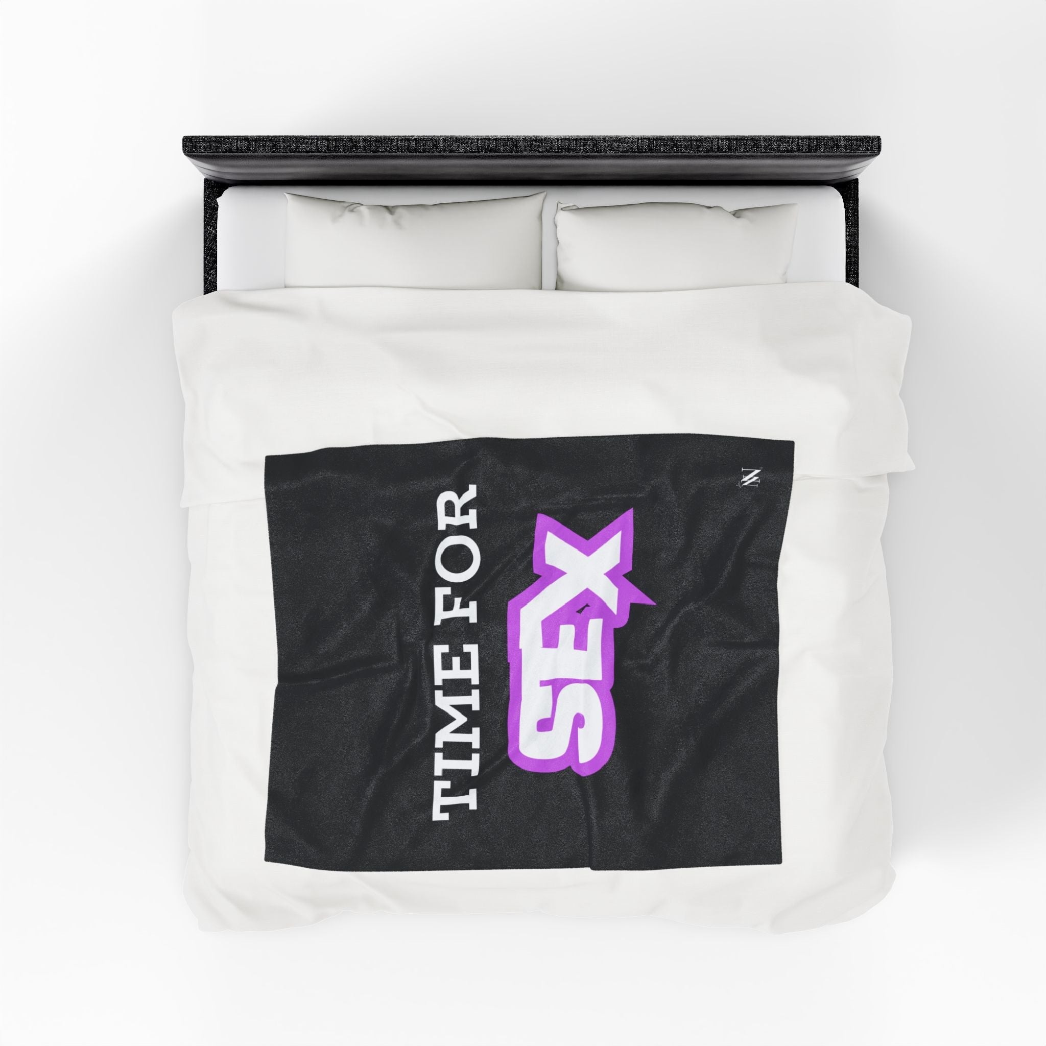 Time for Sex Black | Mix & Match Velveteen Fun-Flirty Lovers’ Blankets