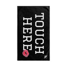 Touch Here Lips Kiss Black | Mix & Match Original Fun-Flirty Lovers’ Towels