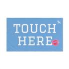 Touch Here Lips Kiss Light Blue | Mix & Match Original Fun-Flirty Lovers’ Towels