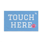 Touch Here Lips Kiss Light Blue | Mix & Match Original Fun-Flirty Lovers’ Towels
