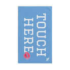 Touch Here Lips Kiss Light Blue | Mix & Match Original Fun-Flirty Lovers’ Towels