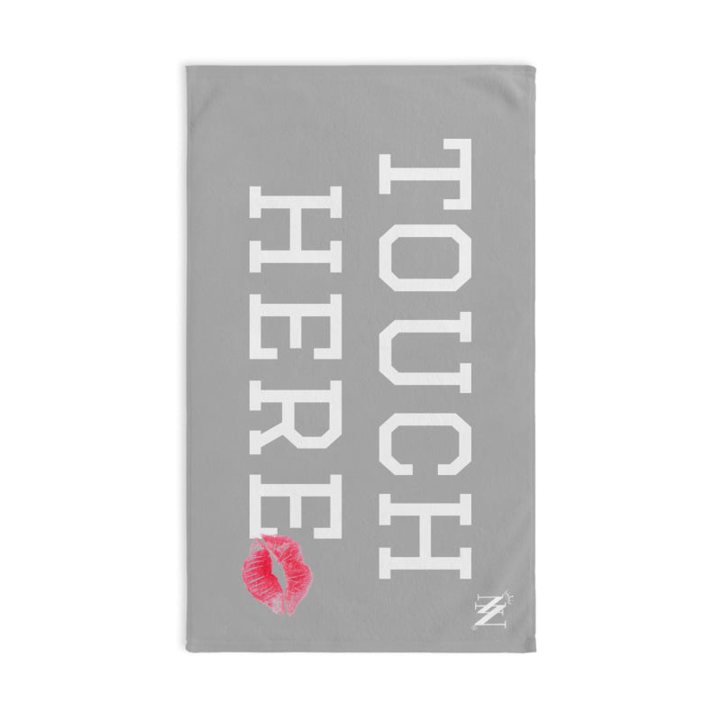 Touch Here Lips Kiss Light Grey | Mix & Match Original Fun-Flirty Lovers’ Towels