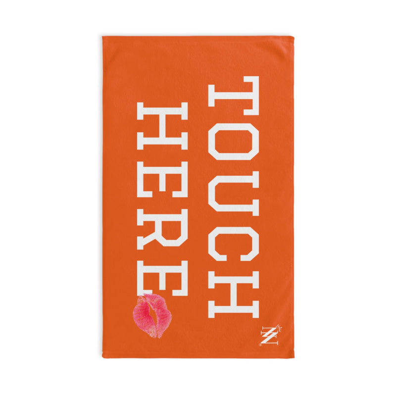 Touch Here Lips Kiss Orange | Mix & Match Original Fun-Flirty Lovers’ Towels