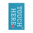 Touch Here Lips Kiss Turquoise | Mix & Match Original Fun-Flirty Lovers’ Towels