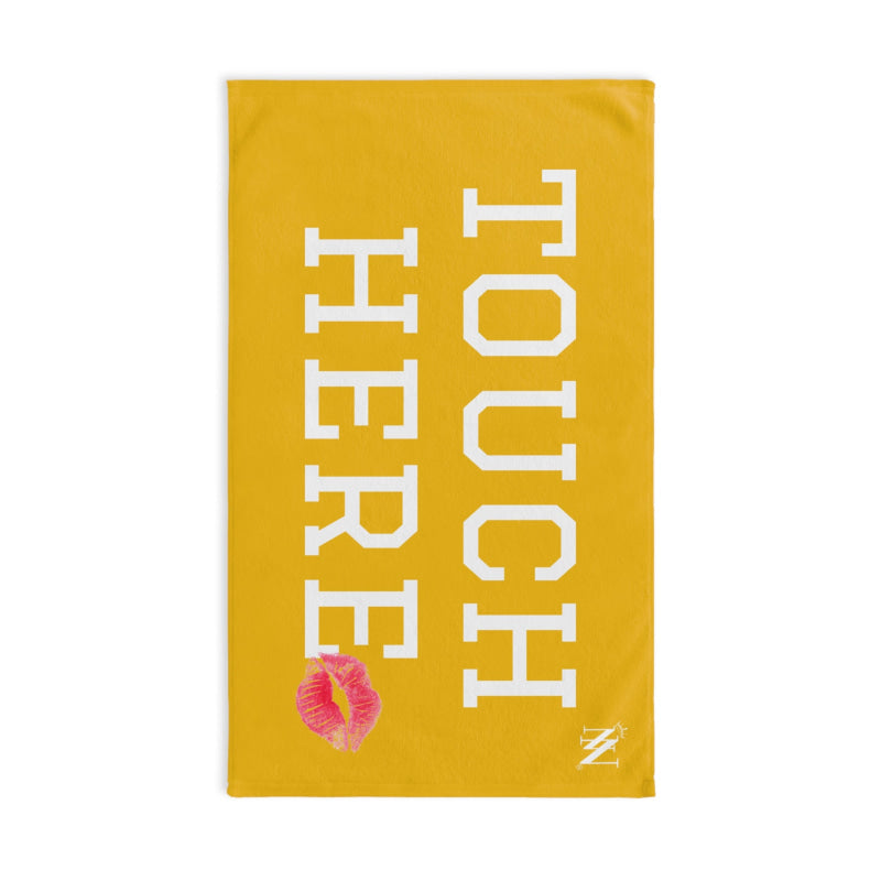 Touch Here Lips Kiss Yellow | Mix & Match Original Fun-Flirty Lovers’ Towels