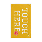 Touch Here Lips Kiss Yellow | Mix & Match Original Fun-Flirty Lovers’ Towels