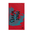 Traditional Make Waves Red | Mix & Match Original Fun-Flirty Lovers’ Towels