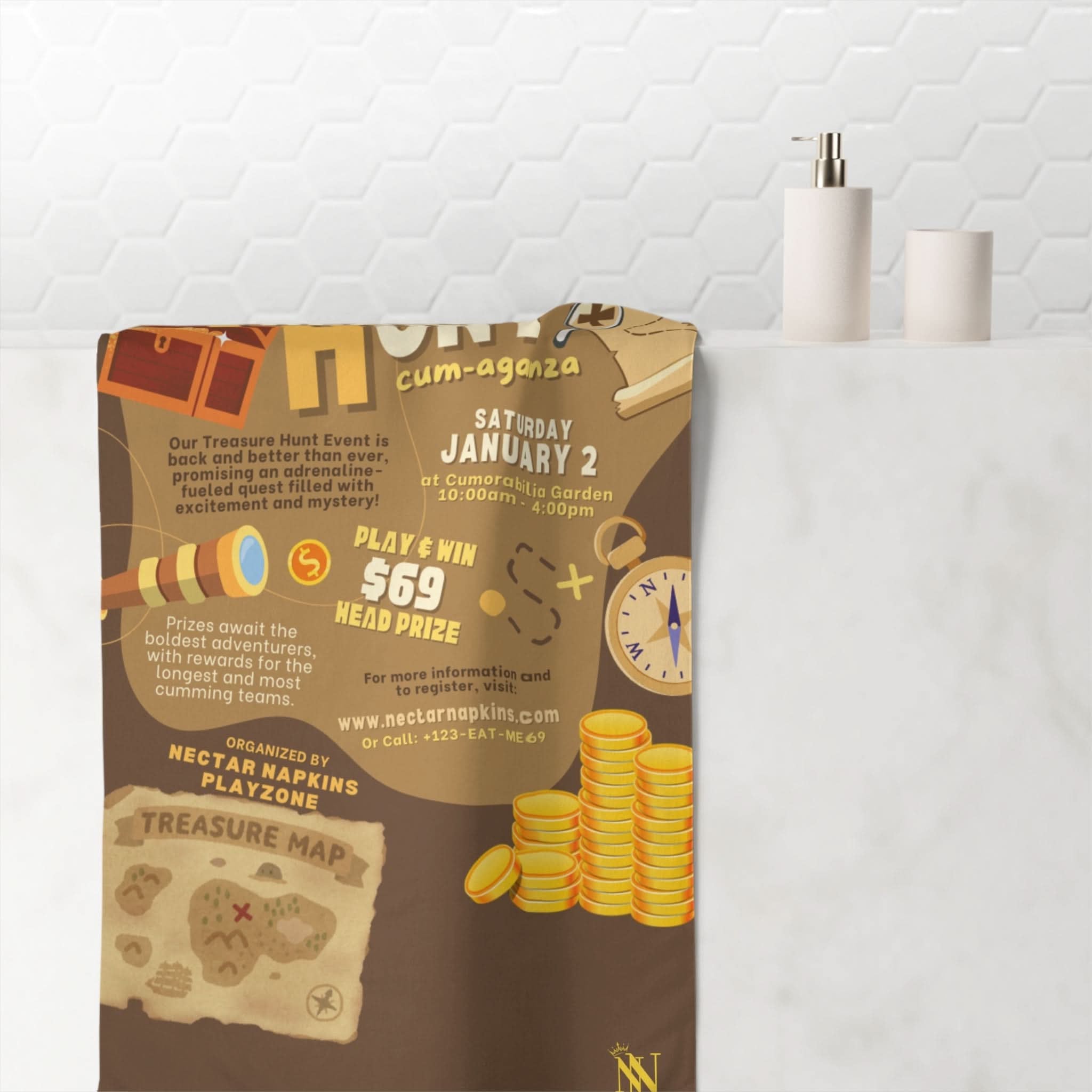 Treasure Hunt | Mix & Match Naughty XL Fun-Flirty Lovers’ Towels