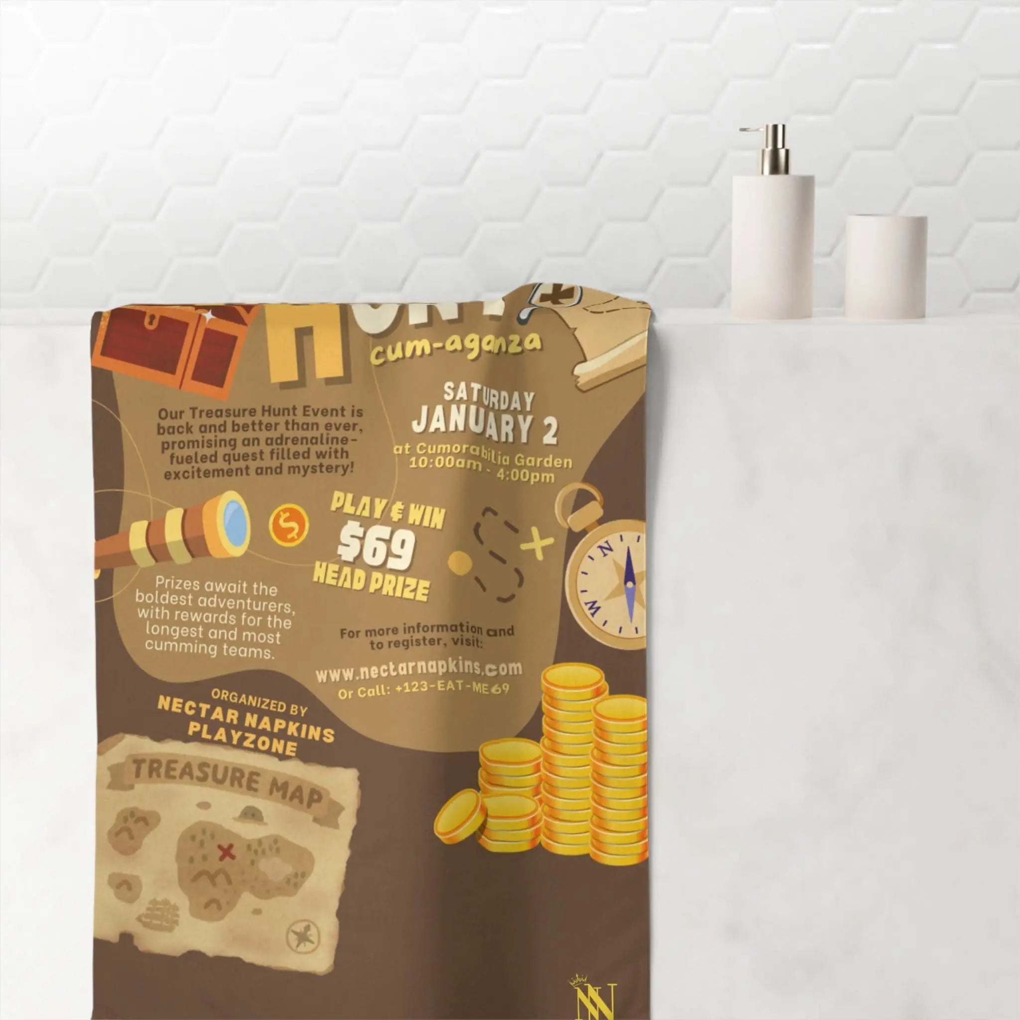 Treasure Hunt | Mix & Match Naughty XL Fun-Flirty Lovers’ Towels