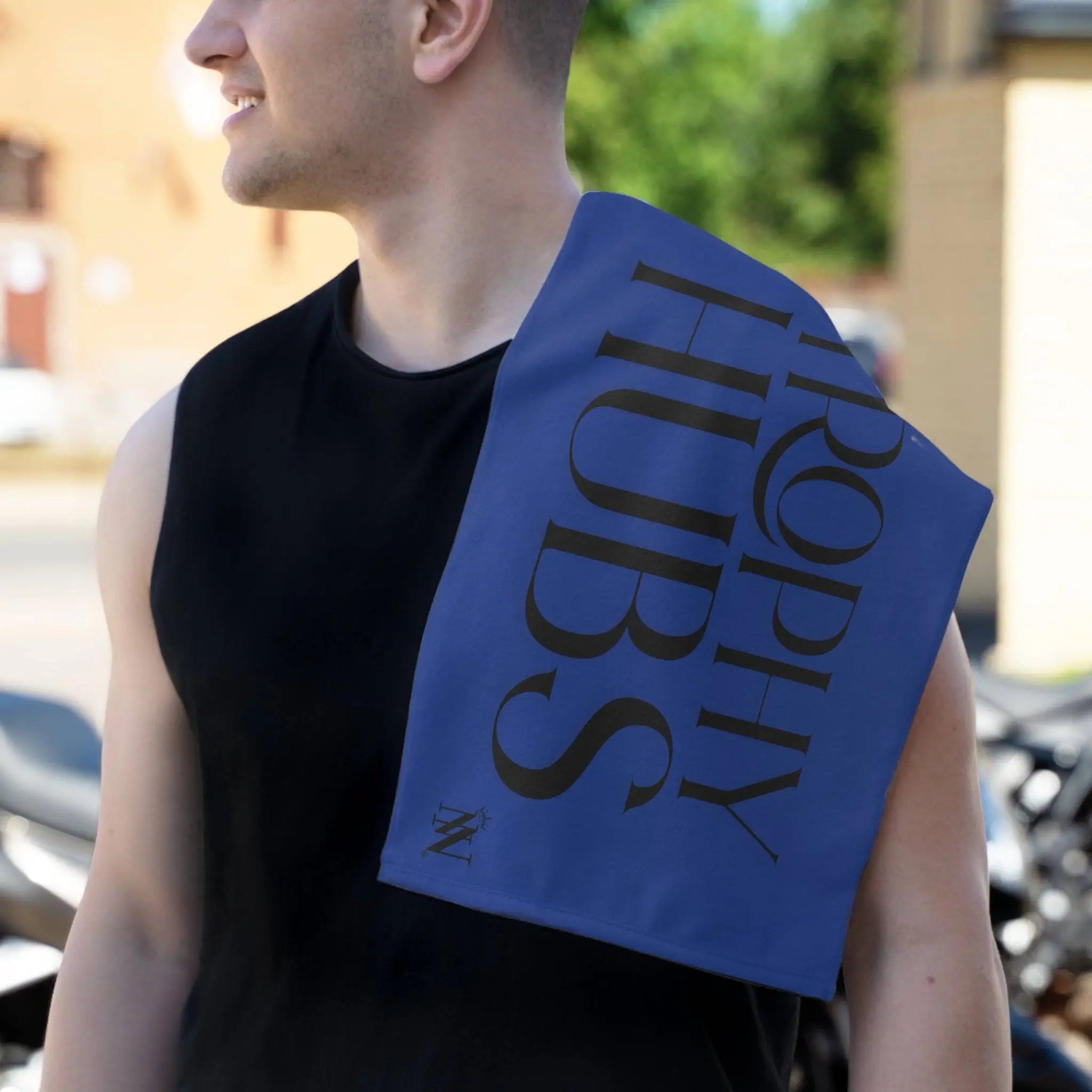 Trophy Hubs Blue Mix & Match Soft Sex Towels | Naughty Lovers’ Gifts