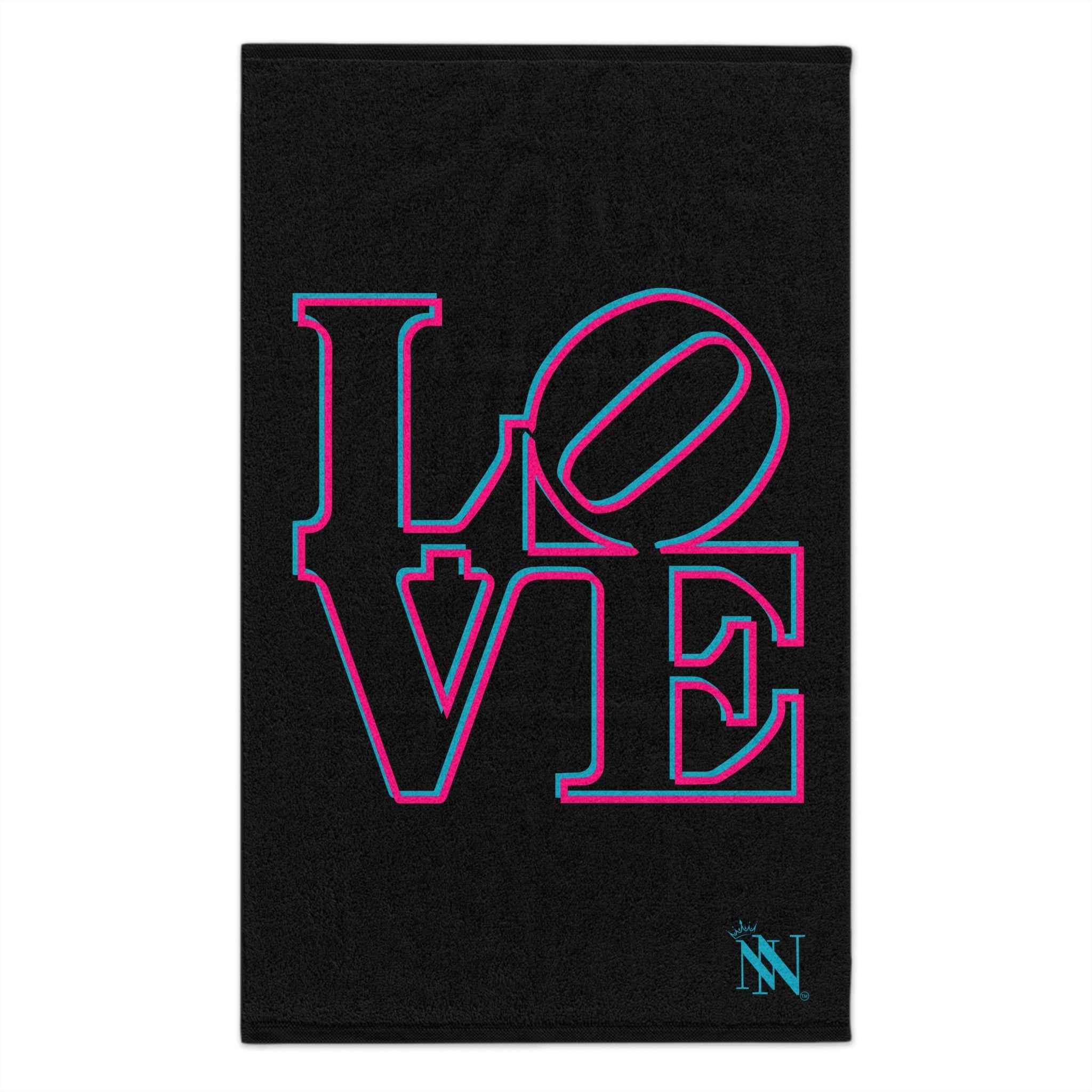 Two-Dimensional Love Black | Mix & Match Soft Fun-Flirty Lovers’ Towels
