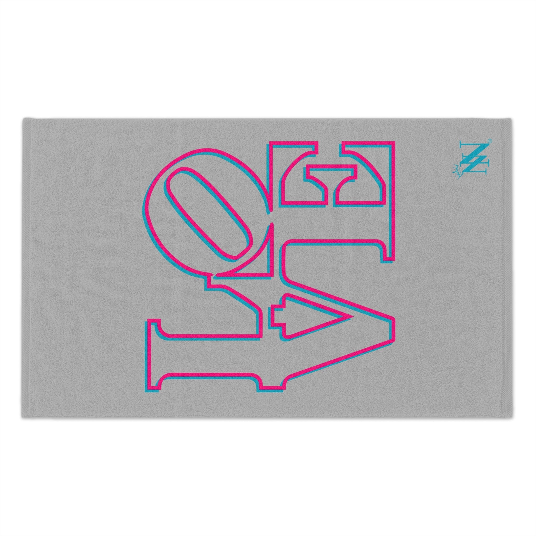 Two-Dimensional Love Light Grey | Mix & Match Soft Fun-Flirty Lovers’ Towels