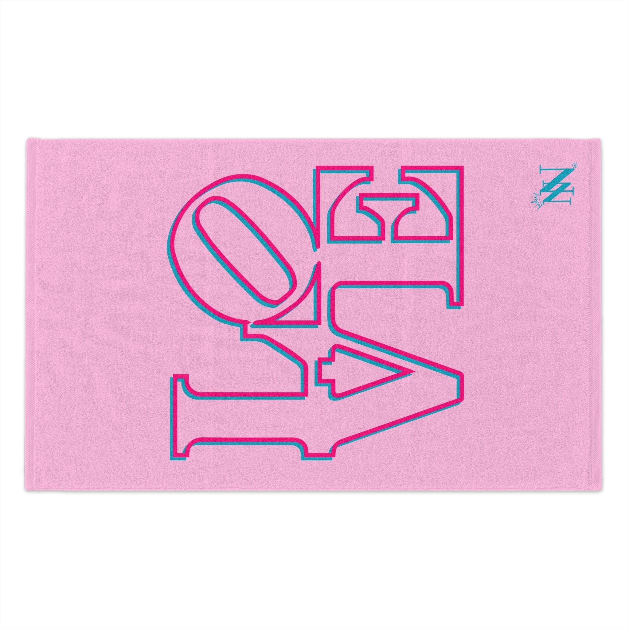 Two-Dimensional Love Light Pink | Mix & Match Soft Fun-Flirty Lovers’ Towels