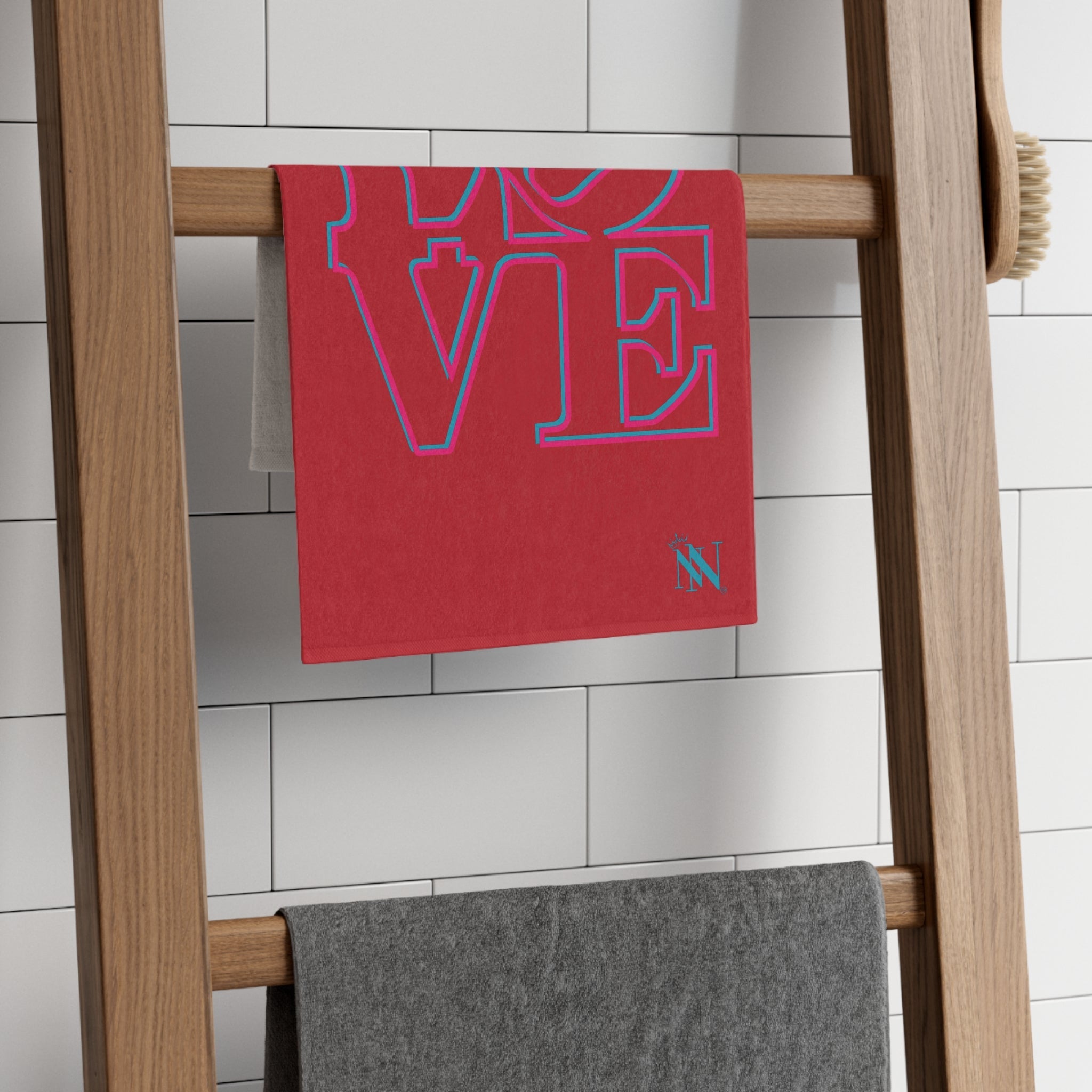 Two-Dimensional Love Red | Mix & Match Soft Fun-Flirty Lovers’ Towels