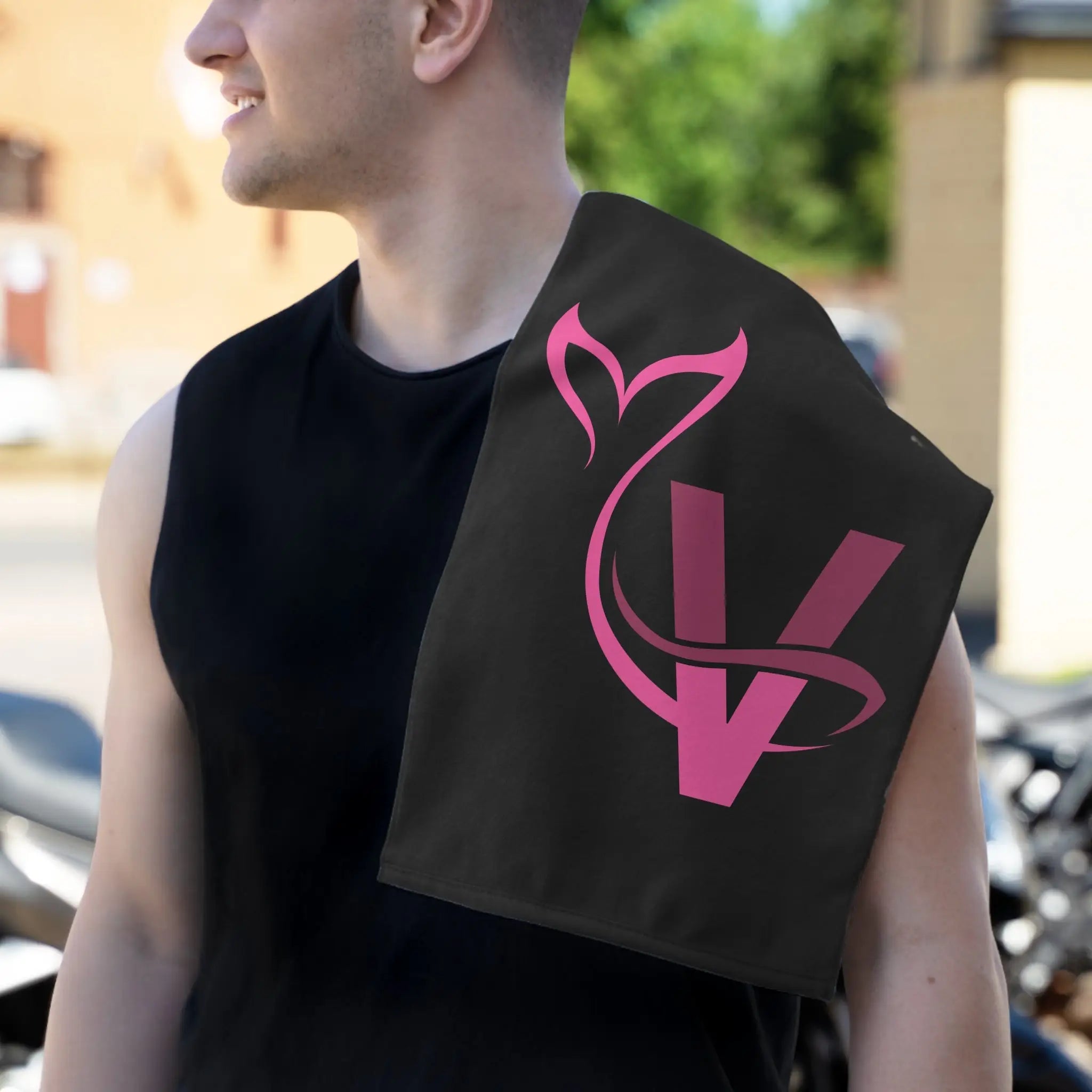V Tails Black | Mix & Match Soft Fun-Flirty Lovers’ Towels